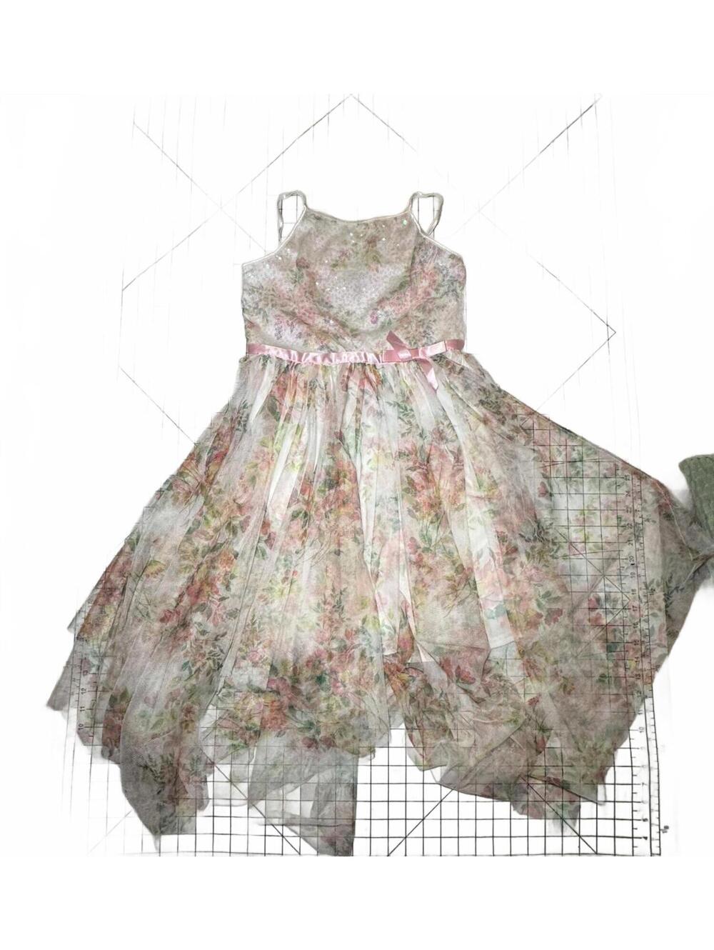 Lilt Floral Spring Party Dress Tulle Girls Youth Size Large 14